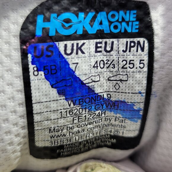 Hoka One One Bondi 9 Women's Size 8.5B Cosmic Grey White Running Shoes 1162014 - Picture 10 of 10